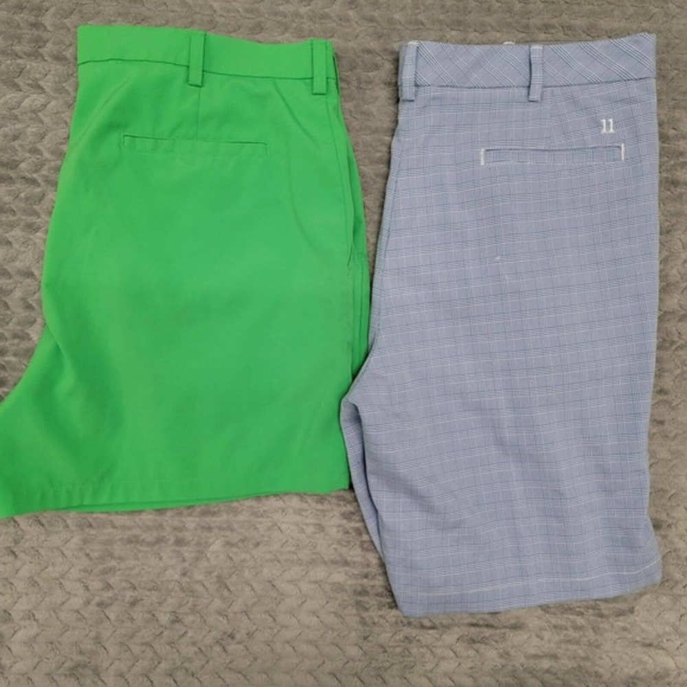 Walter Hagen‎ Blue Checks/PGA TOUR Mens Size 40 Green Golf Chino Shorts